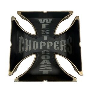 West Coast Choppers Iron Cross Ashtray Black Metal Biker Jesse James Moto Grunge